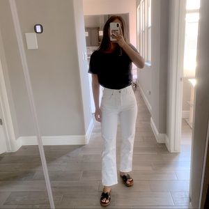 H&M straight high rise jeans white